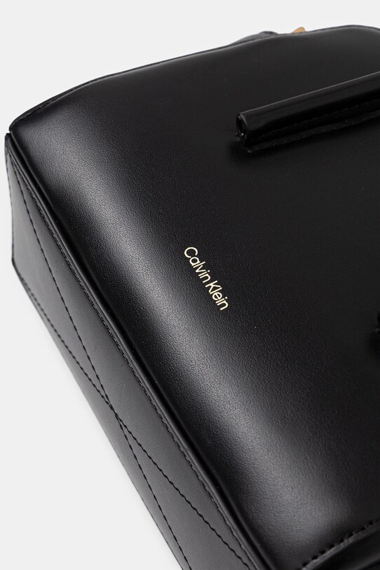 Kožená kabelka Calvin Klein čierna LV04F3057G