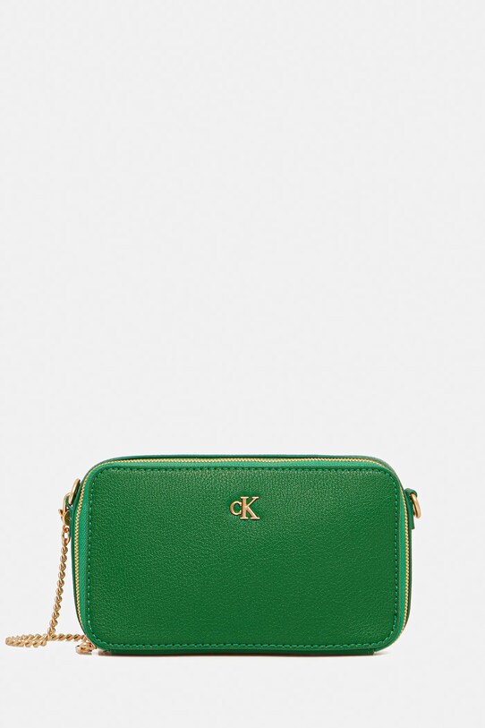 Kabelka Calvin Klein nášivka zelená LV04K1086G