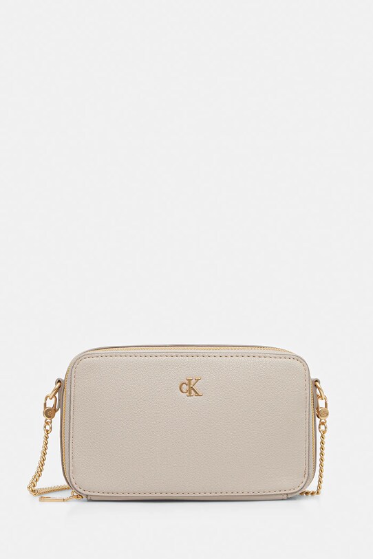 Τσάντα Calvin Klein απλικέ μπεζ LV04K1086G