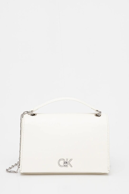 Kabelka Calvin Klein imitácia kože biela LV04F3104G