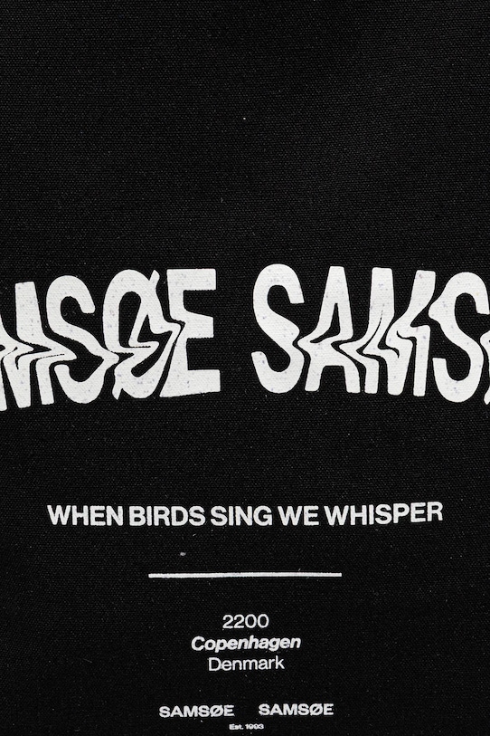 Samsoe Samsoe torebka bawełniana SAPRINT czarny U25200001