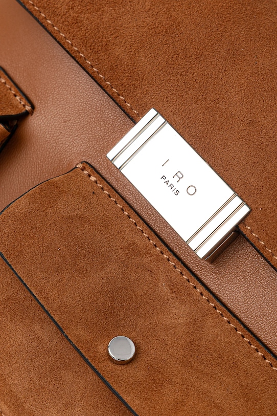 IRO geantă de mână din piele întoarsă WP159IRONOMADBI maro