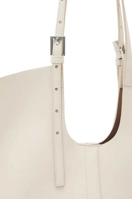 Kožená kabelka AllSaints ARA W312XC biela