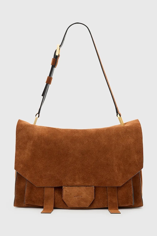 AllSaints geantă din nubuck URSA uni maro W321XC