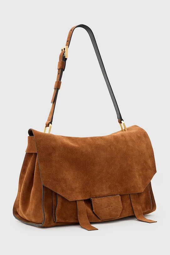 AllSaints geantă din nubuck URSA W321XC maro AW25