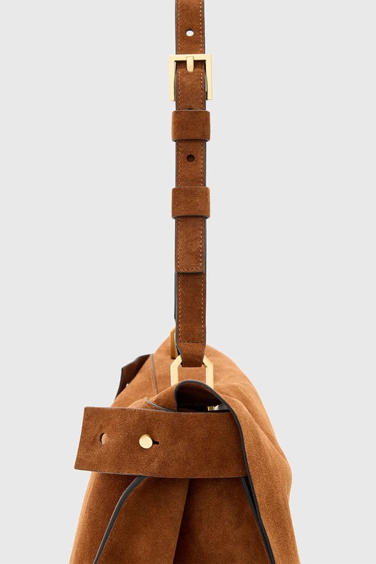 AllSaints geantă din nubuck URSA maro W321XC