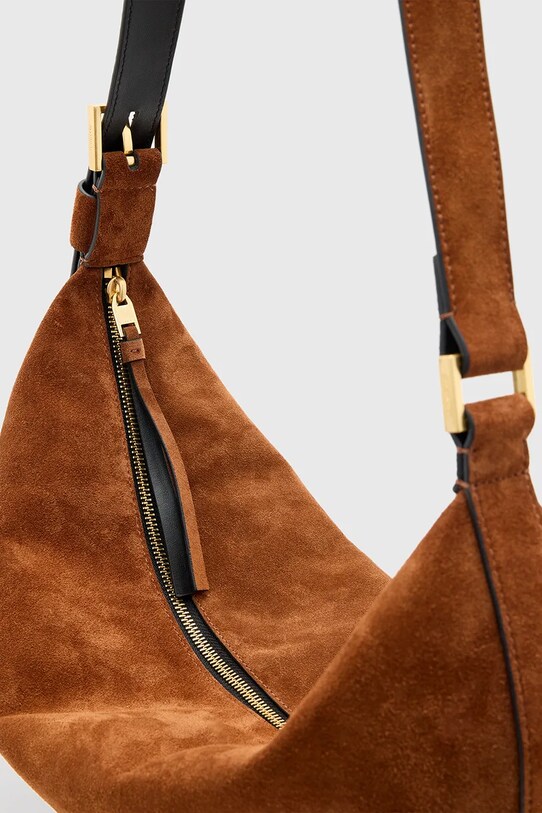 AllSaints torebka zamszowa HALFMOON W337XC