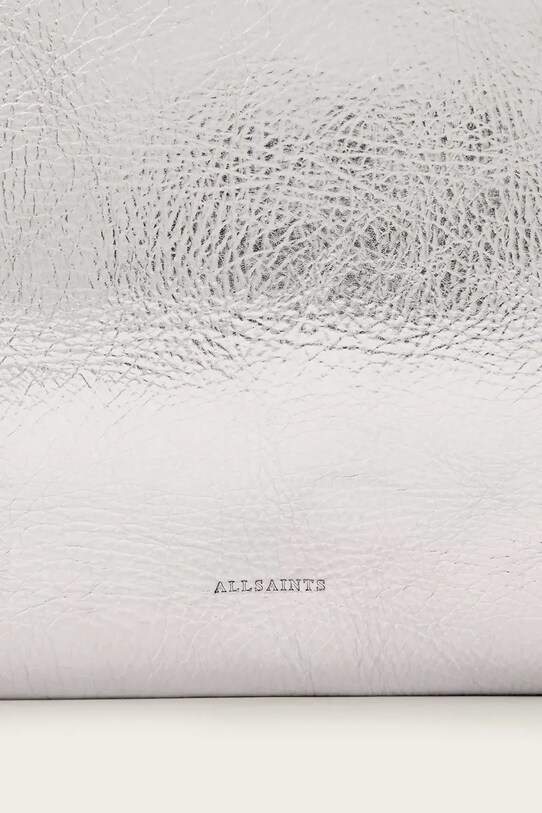 Kožená listová kabelka AllSaints BETTINA W341XC strieborná