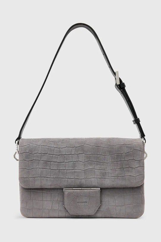 AllSaints geantă de piele ONDINE uni gri W353XC