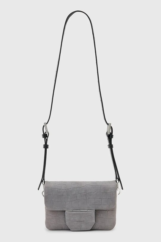 AllSaints torebka skórzana JUPITER skóra licowa szary W354XC