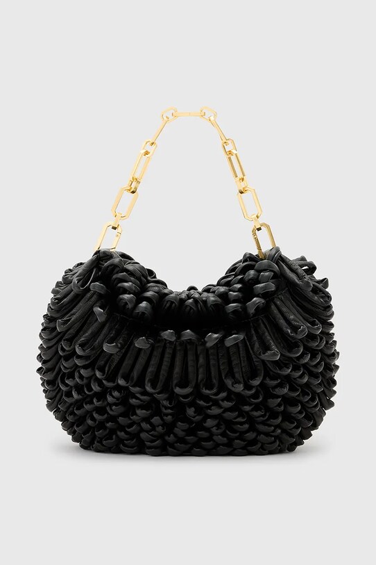 Шкіряна сумочка AllSaints MADEA лицьова шкіра чорний W380XC