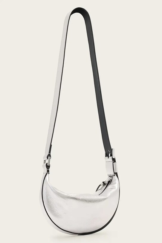 Akcesoria AllSaints torebka skórzana HALF W393XC srebrny