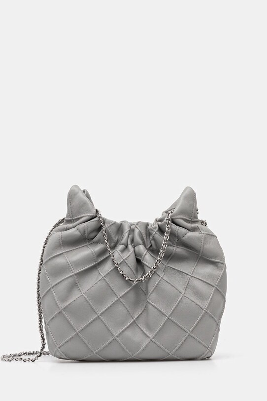 Tory Burch torebka skórzana Fleming skóra licowa szary 162451.021