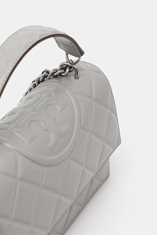 Шкіряна сумочка Tory Burch Fleming сірий 164800.021