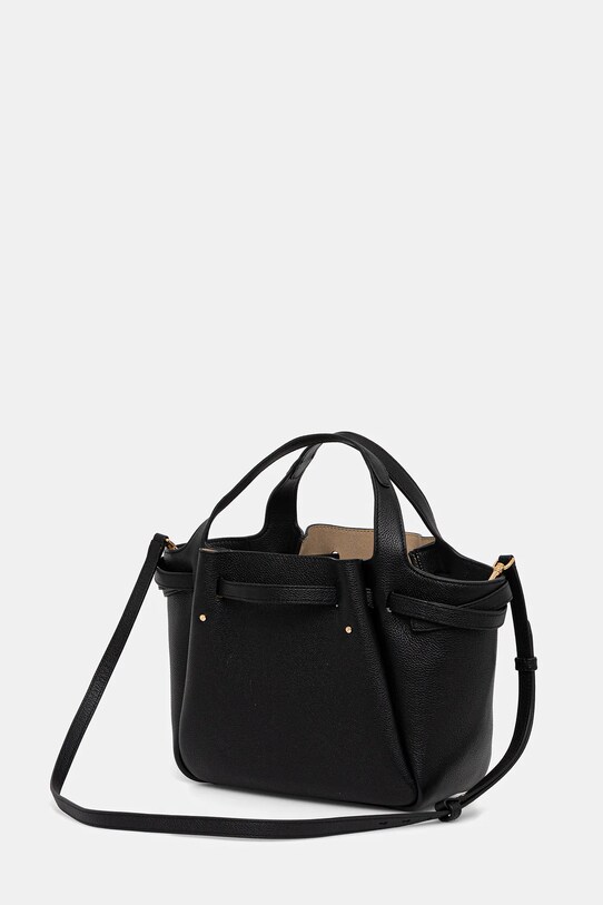 Akcesoria Tory Burch torebka skórzana Romy Tote 164866.001 czarny