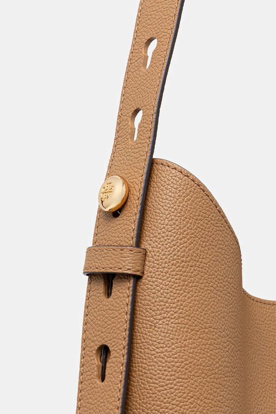 Tory Burch geantă de piele Romy Hobo bej 170964.227