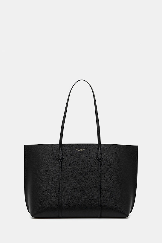 Кожена чанта Tory Burch Perry гладка кожа черен 169476.001