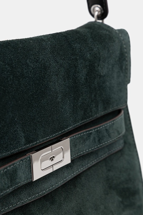 Semišová kabelka Tory Burch Lee Radziwill zelená 169256.400