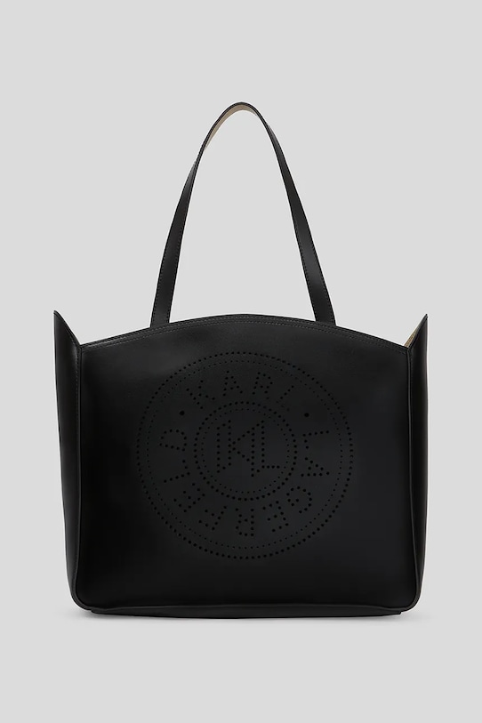 Шкіряна сумочка Karl Lagerfeld K/CIRCLE лицьова шкіра чорний A3W30043