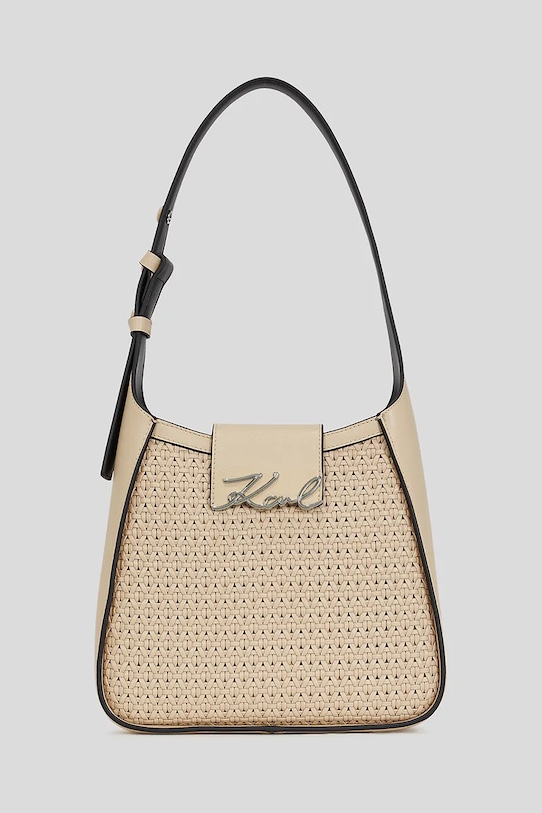 Кожаная сумочка Karl Lagerfeld K/SIGNATURE мелкий узор бежевый A3W30048