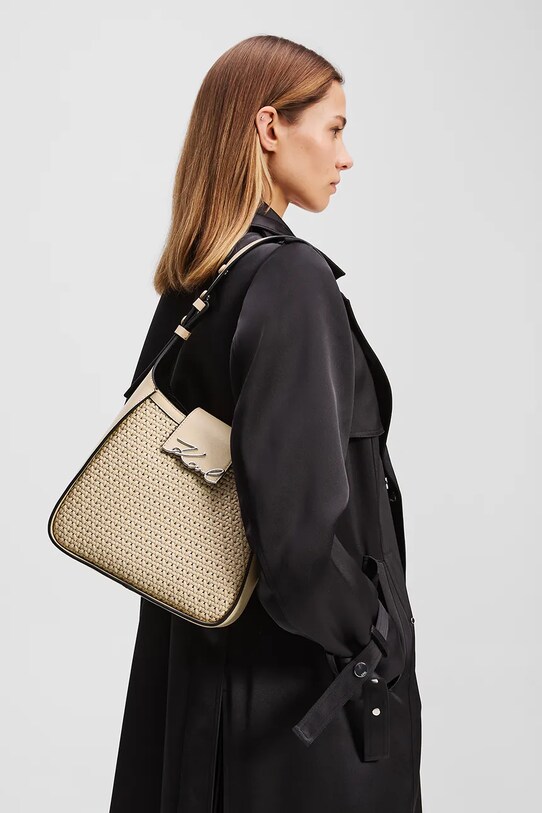 Кожаная сумочка Karl Lagerfeld K/SIGNATURE A3W30048 бежевый