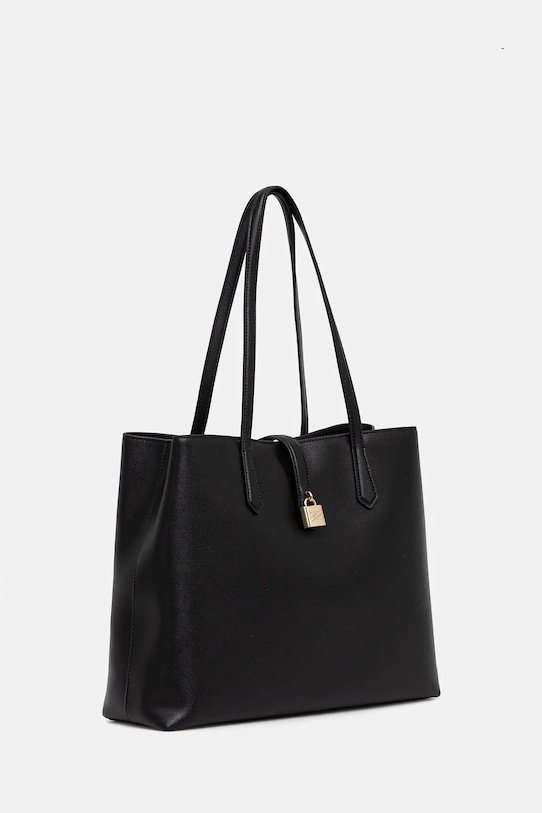 Kožna torba Karl Lagerfeld IKON A3W30150 crna AW25