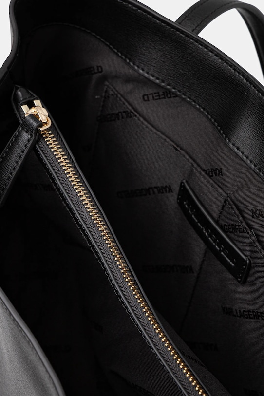 Kožna torba Karl Lagerfeld IKON A3W30150 crna