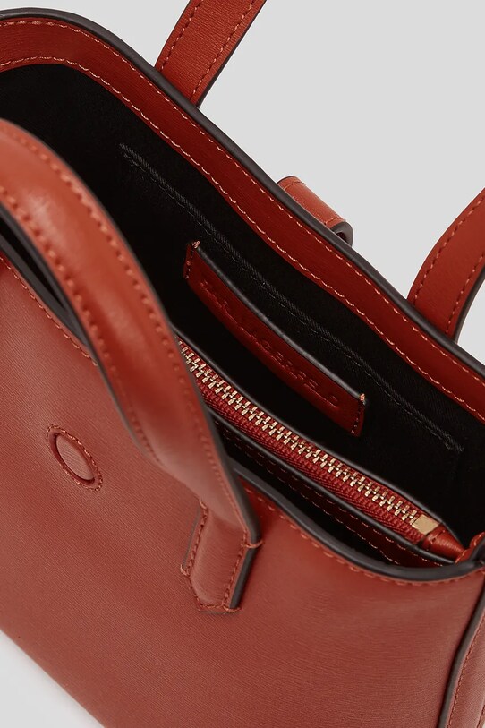Δερμάτινη τσάντα Karl Lagerfeld A3W30151 κόκκινο