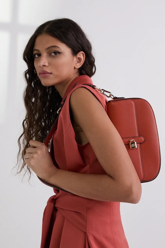 Karl Lagerfeld torebka skórzana A3W30152 czerwony AW25