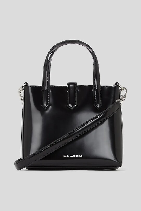 Kožená kabelka Karl Lagerfeld A3W30288 černá AW25