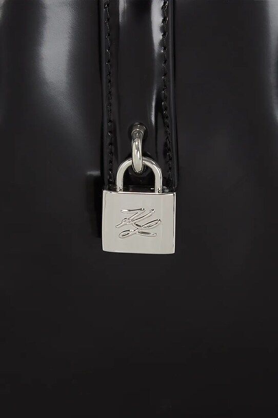 Kožená kabelka Karl Lagerfeld černá A3W30288