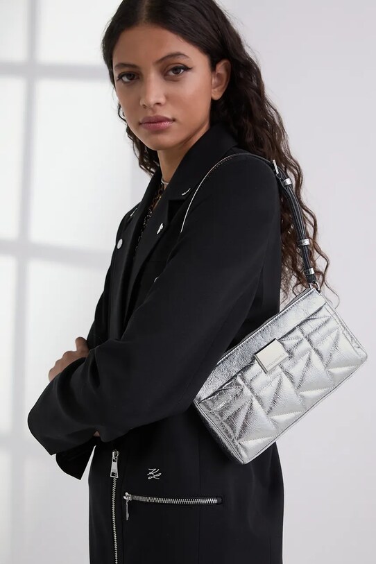 Karl Lagerfeld bőr táska A3W30311 ezüst