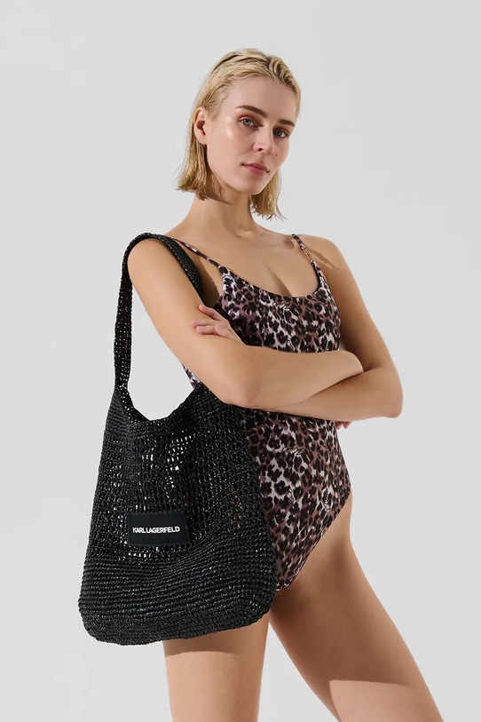 Torba za plažo Karl Lagerfeld A3W46033 črna