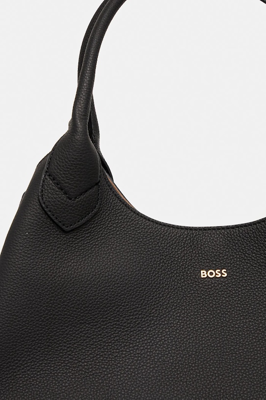 Kožená kabelka BOSS čierna 50547732
