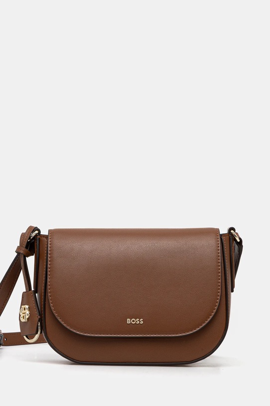 Δερμάτινη τσάντα BOSS NUMAH Saddle λείο δέρμα καφέ 50547756