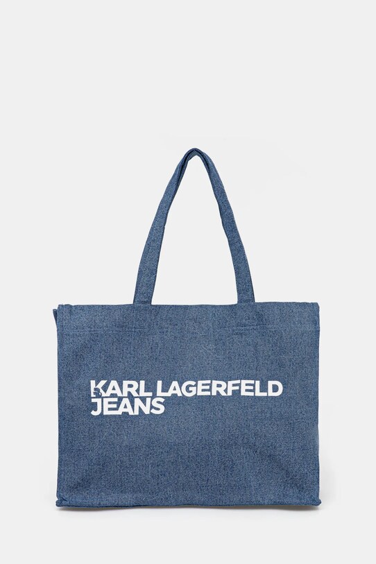 Karl Lagerfeld Jeans torebka bawełniana mieści A4 niebieski A3W50069