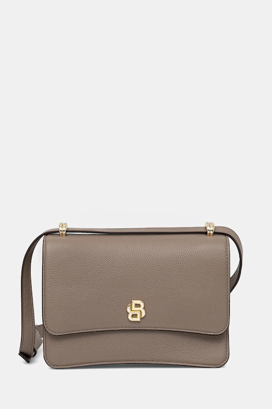 Шкіряна сумочка BOSS лицьова шкіра бежевий 50554935