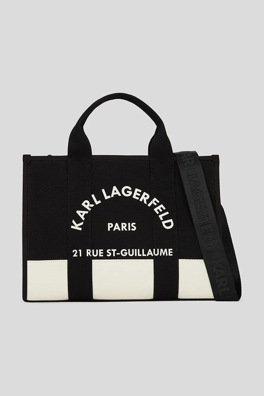Βαμβακερή τσάντα Karl Lagerfeld υφασμάτινο μαύρο A3W50025