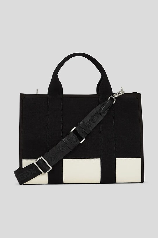 Βαμβακερή τσάντα Karl Lagerfeld μαύρο A3W50025