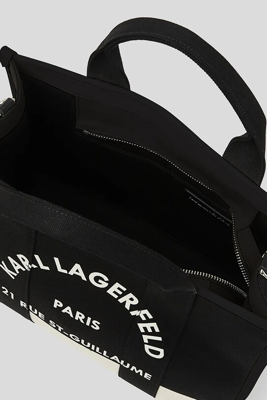 Βαμβακερή τσάντα Karl Lagerfeld A3W50025 μαύρο