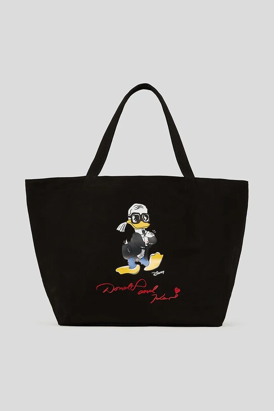 Bavlněná kabelka Karl Lagerfeld KL X DISNEY potisk černá A3W50100