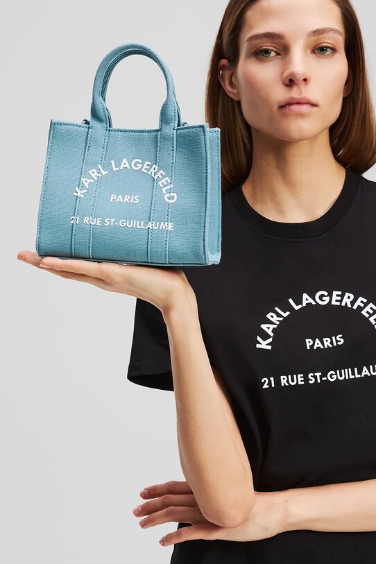 Karl Lagerfeld torebka bawełniana A3W50118 niebieski