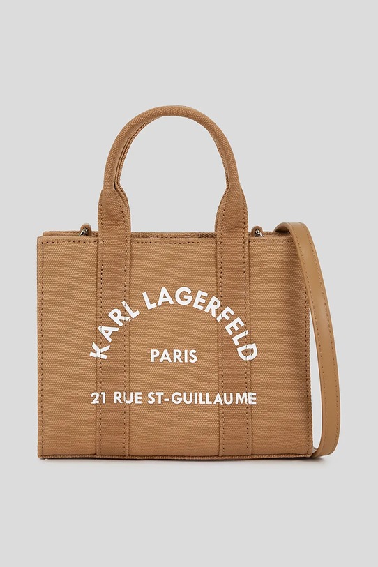 Хлопковая сумка Karl Lagerfeld K/RSG печать коричневый A3W50118