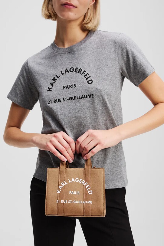 Хлопковая сумка Karl Lagerfeld K/RSG A3W50118 коричневый