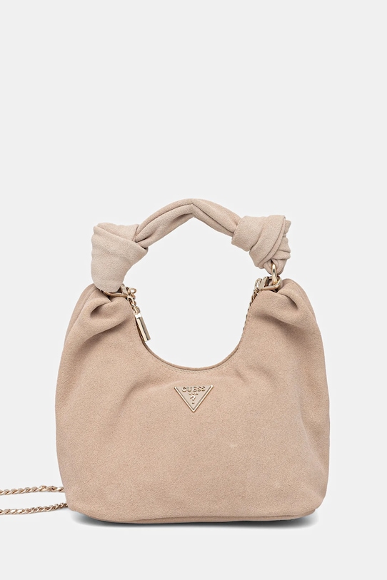 Guess geantă de mână din piele întoarsă ISOTTA uni bej HWSG96.60010