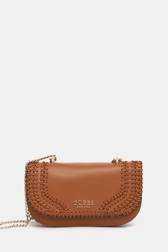 Τσάντα Guess TATUM απομίμηση λείου δέρματος καφέ HWNG96.67210