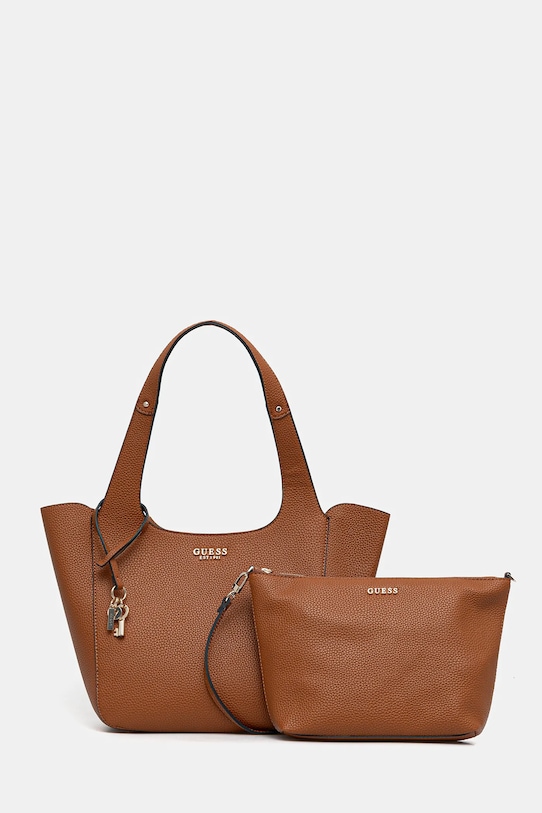 Guess torebka CALISTA skóra licowa brązowy HWBG73.34220