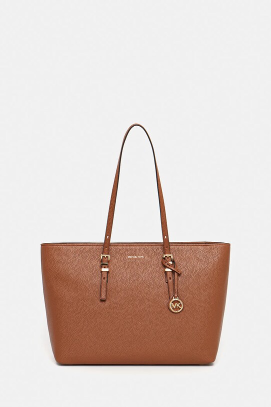 Kožená kabelka MICHAEL Michael Kors QUINN přírodní kůže hnědá 30T5GQNT9L