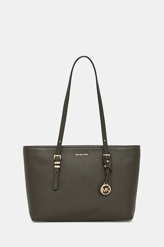 MICHAEL Michael Kors torebka skórzana QUINN skóra licowa zielony 30T5GQNT2L