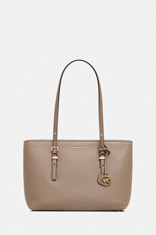 MICHAEL Michael Kors poșetă de piele QUINN uni bej 30T5GQNT2L